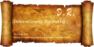Debreczeny Rajnald névjegykártya