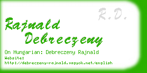 rajnald debreczeny business card